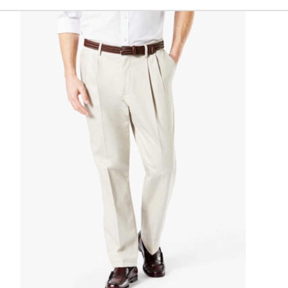 Dockers Big and Tall Signature Pleated Classic Fit Khaki Pants size 46 X 38 new